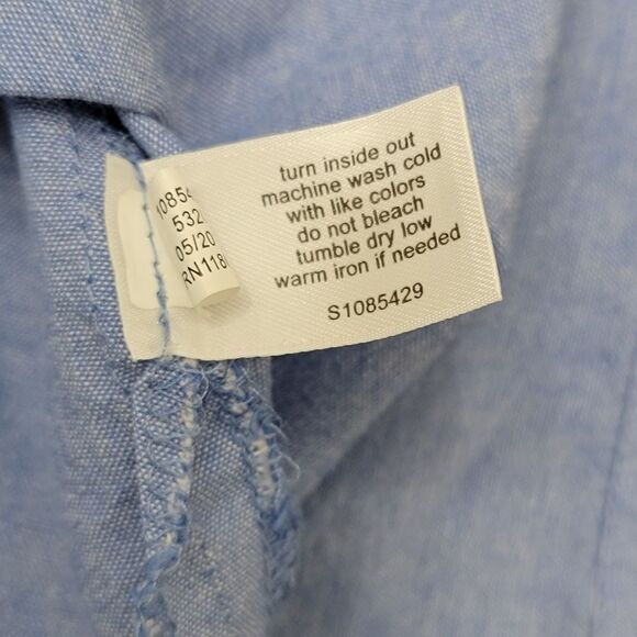 Lane Bryant Denim Cotton Floral Embroidered Blouse Tied Cutout Sleeves Size 18 - Picture 7 of 9